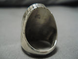 Vintage Navajo Ring Blue Diamond Turquoise Sterling Silver Native American-Nativo Arts