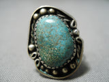 Impressive Vintage Native American Navajo Royston Turquoise Sterling Silver Ring Old-Nativo Arts