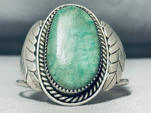 One Of The Best Vintage Native American Navajo Varicite Sterling Silver Bracelet-Nativo Arts