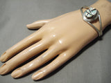Amazing Vintage Native American Navajo Opal Inlay Sterling Silver Bracelet-Nativo Arts