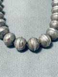 Very Old Vintage Native American Navajo Sterling Silver Hand Wrought Necklace Old-Nativo Arts