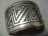Complex Vintage Hopi Sterling Silver Bracelet Native American Old-Nativo Arts