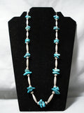 Marvelous Vintage Native American Navajo Turquoise Sterling Silver Necklace Old-Nativo Arts