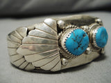 Museum Vintage Native American Navajo Mike Perry Turquoise Sterling Silver Bracelet Old-Nativo Arts