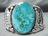 Vivid Vintage Native American Navajo Royston Turquoise Sterling Silver Bracelet Old-Nativo Arts