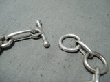 Very Rare Vintage Native American Navajo Ben Begaye Lapis Chain Link Sterling Silver Bracelet-Nativo Arts