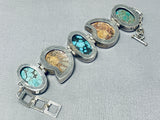Huge Southwestern Vintage Turquoise Sterling Silver Clasp Bracelet-Nativo Arts