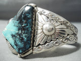 Important Detailed Vintage Native American Navajo Last Chance Turquoise Sterling Silver Bracelet-Nativo Arts