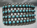Amazing Vintage Zuni Native American Navajo Turquoise Snake Eye Sterling Silver Bracelet Old-Nativo Arts