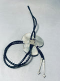 Colossal Mens Turquoise Pool Sterling Silver Native American Navajo Bolo Tie-Nativo Arts