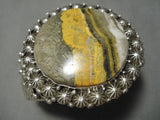 Magnificent Vintage Native American Navajo Bumble Bee Jasper Ben Begaye Sterling Silver Bracelet-Nativo Arts