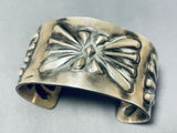 One Of The Best Native American Navajo Hand Repoussed Sterling Silver Bracelet-Nativo Arts