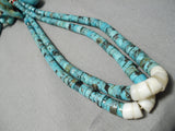 Huge Heavy Vintage Native American Navajo Royston Turquoise Jacla Necklace Old-Nativo Arts