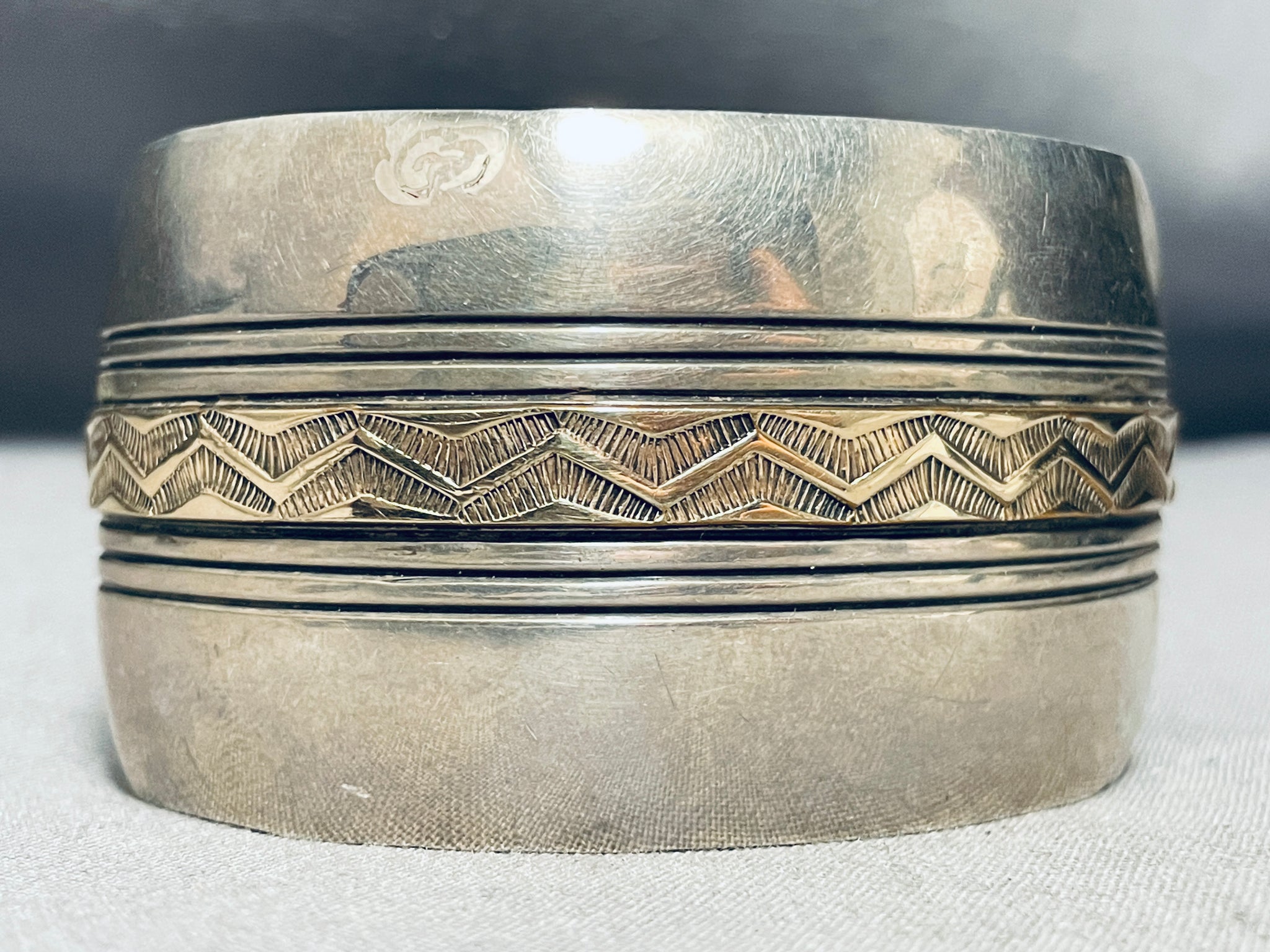 Henrietta Yesele Vintage Native American Navajo Wide Sterling
