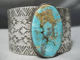 Wide Huge Native American Navajo Native Ameircan Huge Turquoise Sterling Silver Bracelet-Nativo Arts