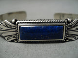 Exquisite Vintage Zuni Native American Lapis Sterling Silver Bracelet-Nativo Arts