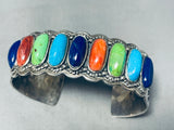 Rainbow Stones Vintage Southwest Sterling Silver Bracelet-Nativo Arts
