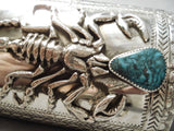 Dramatic Navajo Turquoise Sterling Silver Bowguard Native American-Nativo Arts
