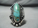 Incredible Vintage Native American Hopi Pilot Mountain Turquoise Sterling Silver Ring Old-Nativo Arts
