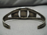 Striking Vintage Native American Navajo Old Mine Turquoise Sterling Silver Bracelet Old-Nativo Arts