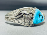 Wil Manning Native American Navajo Morenci Turquoise Sterling Silver Bracelet Signed-Nativo Arts