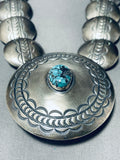 Chuck Bowie Opulent Vintage Native American Navajo Turquoise Sterling Silver Necklace-Nativo Arts