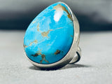 Spectacular Native American Navajo 8 Turquoise Sterling Silver Ring-Nativo Arts