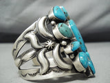 Important Kee Vintage Native American Navajo Turquoise Sterling Silver Bracelet-Nativo Arts