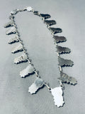 One Of The Most Unique Native American Navajo Button Sterling Silver Turquoise Necklace-Nativo Arts