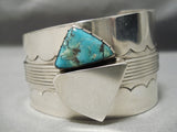 Huge Vintage Native American Navajo 3d Turquoise Sterling Silver Bracelet-Nativo Arts