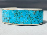 Fascinating Native American Navajo Blue Diamond Turquoise Sterling Silver Bracelet-Nativo Arts