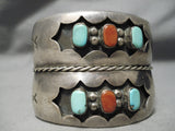 One Of The Biggest Best Vintage Native American Navajo Sterling Silver Shadowbox Bracelet-Nativo Arts