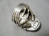 Quality Vintage Native American Navajo Tear Of Joy Sterling Silver Turquoise Ring-Nativo Arts