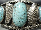 Prime Vintage Native American Navajo Rare Turquoise Sterling Silver Bracelet-Nativo Arts