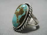 Magnificent Vintage Native American Navajo Domed Royston Turquoise Sterling Silver Ring-Nativo Arts
