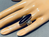 Elegant Native American Navajo Black Onyx Ben Begaye (d) Sterling Silver Ring-Nativo Arts