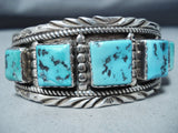 Dudley Yazzie Rare Vintage Native American Navajo Turquoise Sterling Silver Bracelet-Nativo Arts