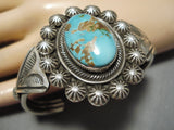 Exceptional Vintage Native American Navajo Royston Turquoise Sterling Silver Bracelet Old-Nativo Arts