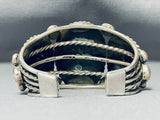 Heavy Gauge Thick Vintage Native American Navajo Green Turquoise Sterling Silver Bracelet-Nativo Arts