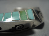 Native American Important!! Lonn Parker Green Turquoise Sterling Silver Bracelet-Nativo Arts