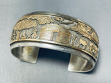 Gold And Silver Vintage Native American Navajo Sterling Detail Bracelet-Nativo Arts