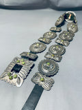 Royston Turquoise Vintage Native American Navajo Roger Skeet Sterling Silver Concho Belt-Nativo Arts