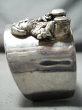 Huge Vintage Storyteller Sterling Silver Bracelet Cuff-Nativo Arts