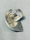 Steelers Football Vintage Native American Navajo Turquoise Sterling Silver Ring Old-Nativo Arts