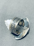 Exceptional Vintage Native American Navajo Kingman Turquoise Sterling Silver Ring-Nativo Arts