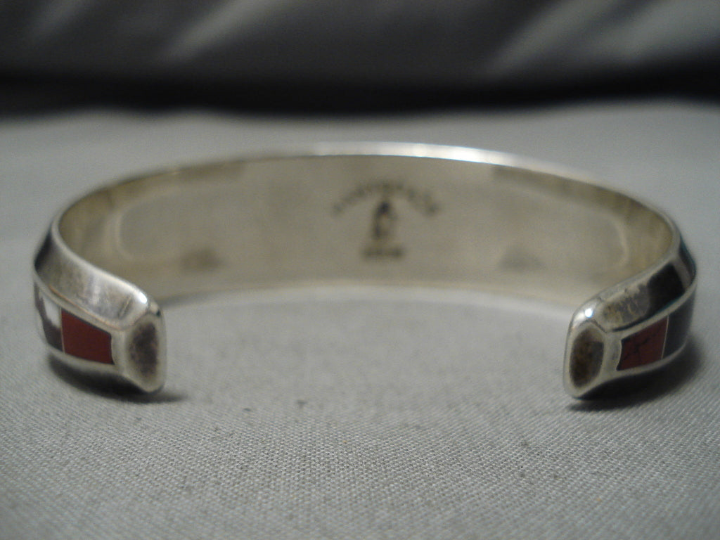 Vintage sterling silver Navajo Manygoats signed watch band offers