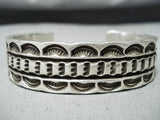 Heavy Signed Vintage Navajo Native American Sterling Silver Bracelet-Nativo Arts
