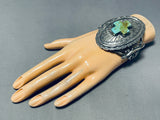 One Of The Most Unique Vintage Navajo Turquoise Cross Sterling Silver Bracelet-Nativo Arts