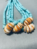 Native American Rare Quadruple Jacla Vintage Navajo Turquoise Heishi Necklace Old-Nativo Arts