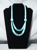 Striking Santo Domingo Turquoise Sterling Silver Necklace Native American-Nativo Arts